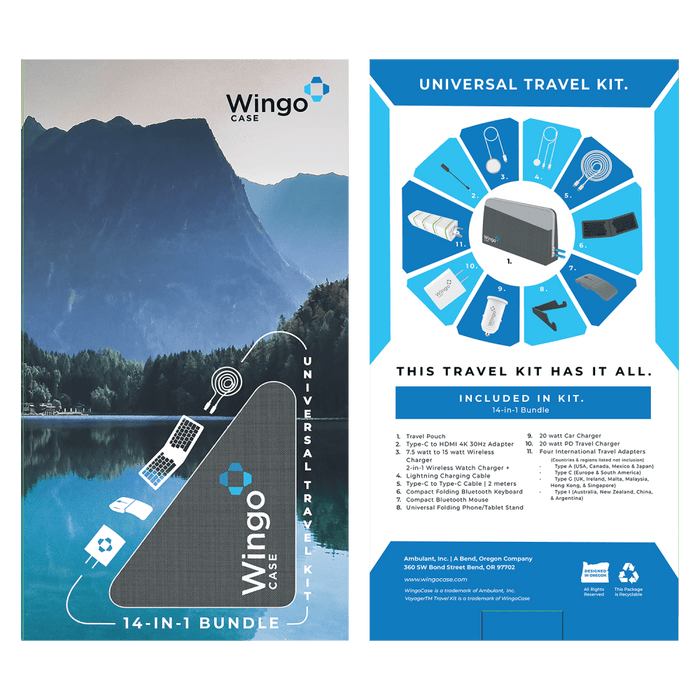 WingoCase Universal 14 in 1 Travel Kit Black