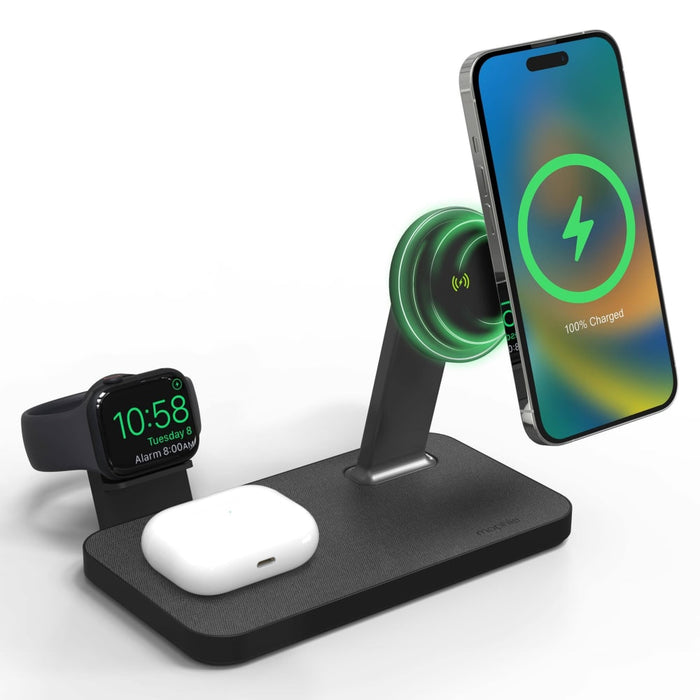 mophie Snap Plus MagSafe 3 in 1 Wireless Charging Stand Black