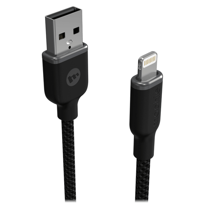 mophie USB A to Apple Lightning 3ft Black
