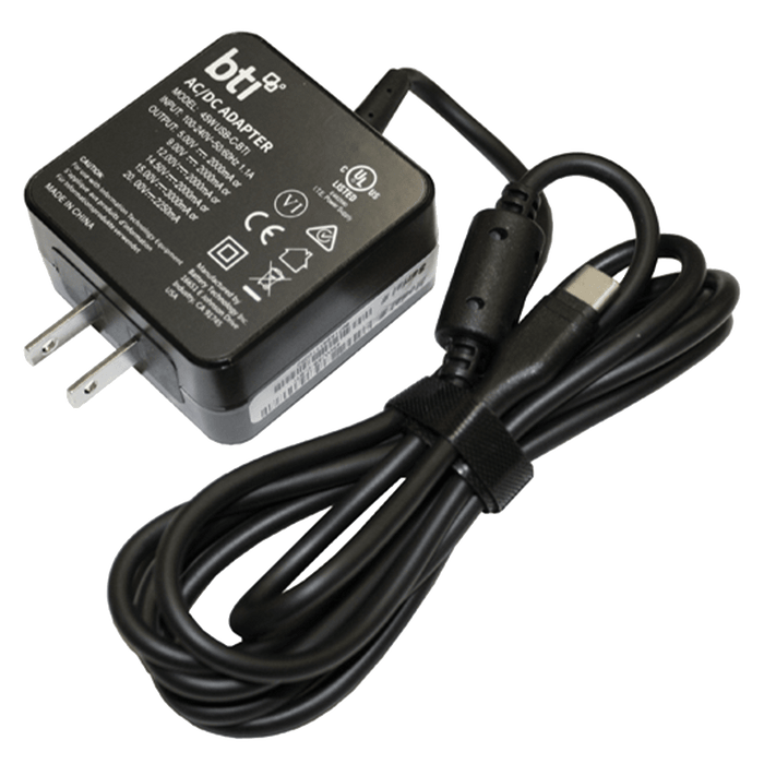 BTI AC Adapter 45W for USB Type C Laptops Not Retail Packaged Black