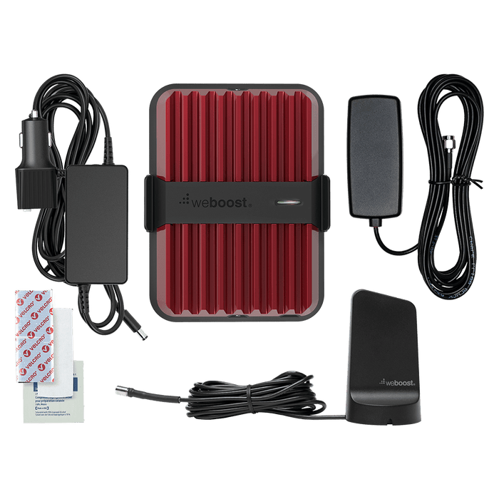 WeBoost Drive Reach Cellular Signal Booster Kit with Magnetic Antenna Red and Black