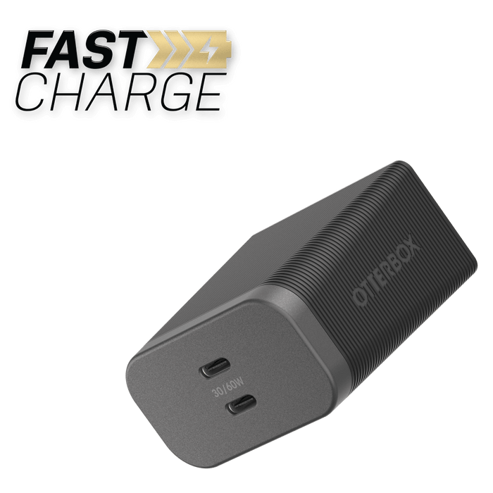 OtterBox Premium Pro 2 Port USB C Wall Charger 60W Nightshade