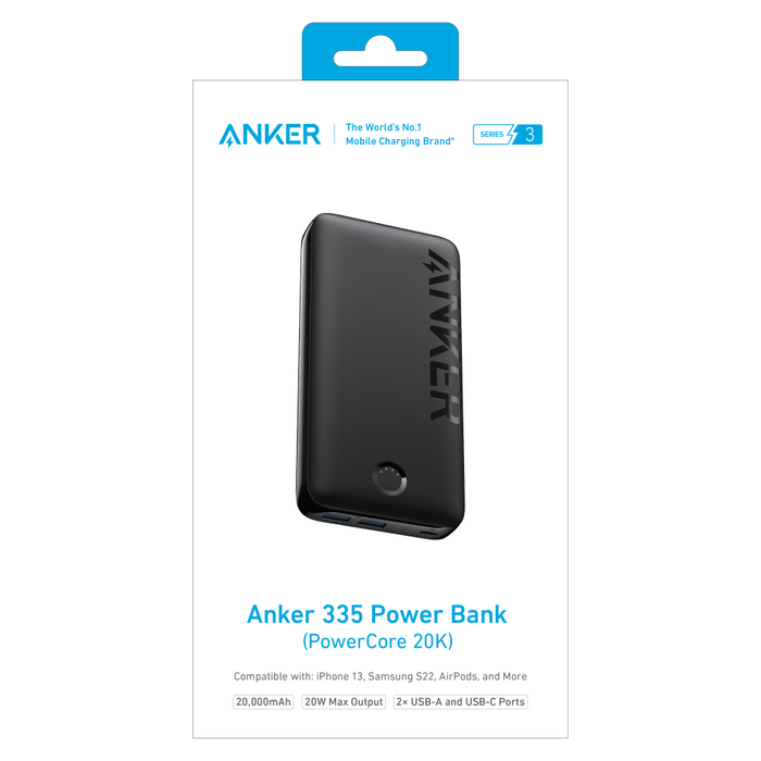 Anker PowerCore 335 PD Power Bank 20W 20,000 mAh Black