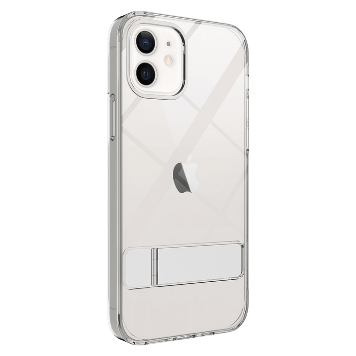 AMPD Crystal Clear Case with Metal Kickstand for Apple iPhone 12 Clear