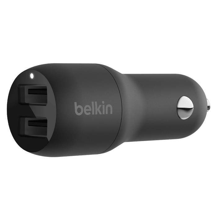 Belkin Dual Port USB A Car Charger 24W Black