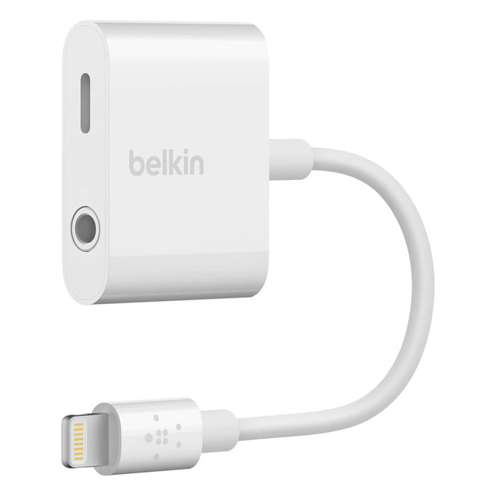 Belkin Rockstar Lightning to 3.5mm Audio and Charging Adapter White