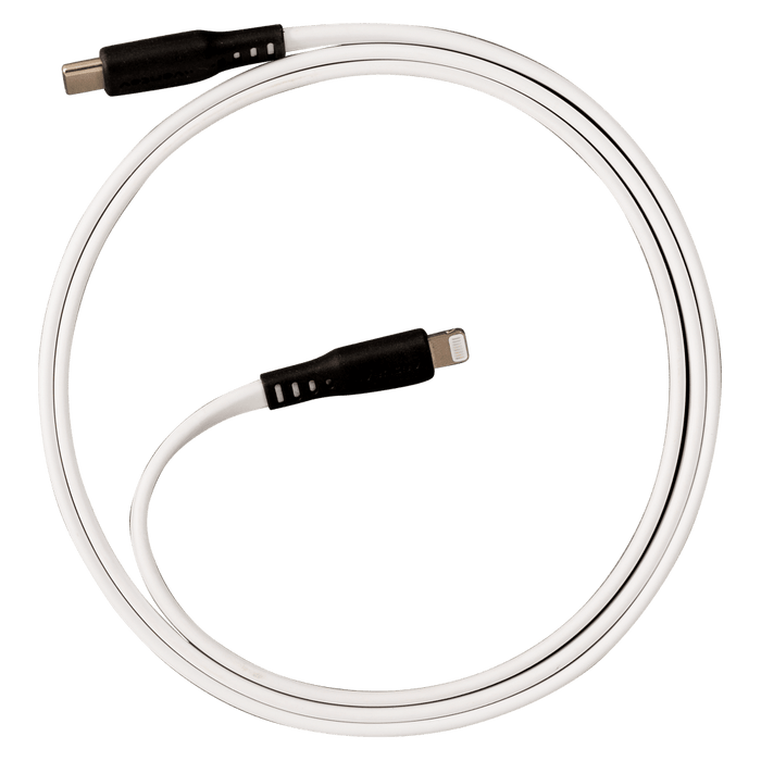 Ventev Chargesync Flat USB C to Apple Lightning Cable 6ft White