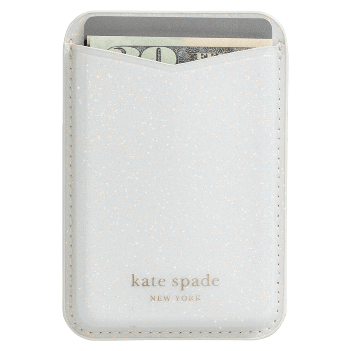 Kate Spade Magnetic Wallet White Glitter