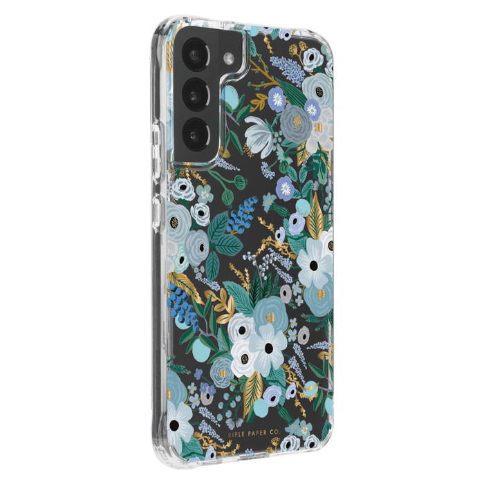 Rifle Paper Co Ultra Slim Antimicrobial Case for Samsung Galaxy S22 Plus Garden Party Blue
