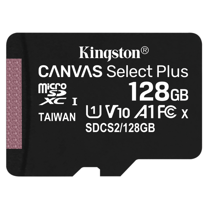 Kingston microSDXC Canvas Select Plus 128GB Memory Card and Adapter Black