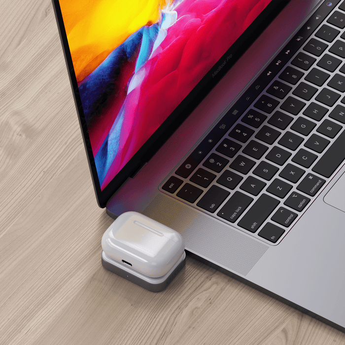 Satechi USB C Wireless Charging Dock for Apple Airpods Space Gray