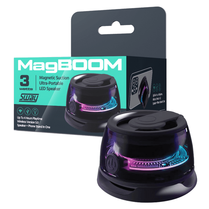 Sway MagBoom LED Magnetic Bluetooth Speaker (12 Pack) Black