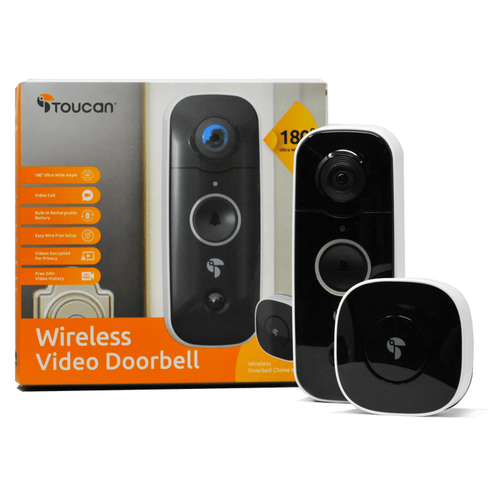 Toucan Wireless Video Doorbell with Extra Large Rechargable Battery White