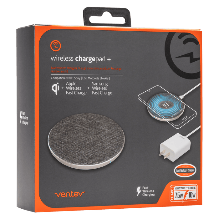 Ventev wireless chargepad plus 10W Gray and White