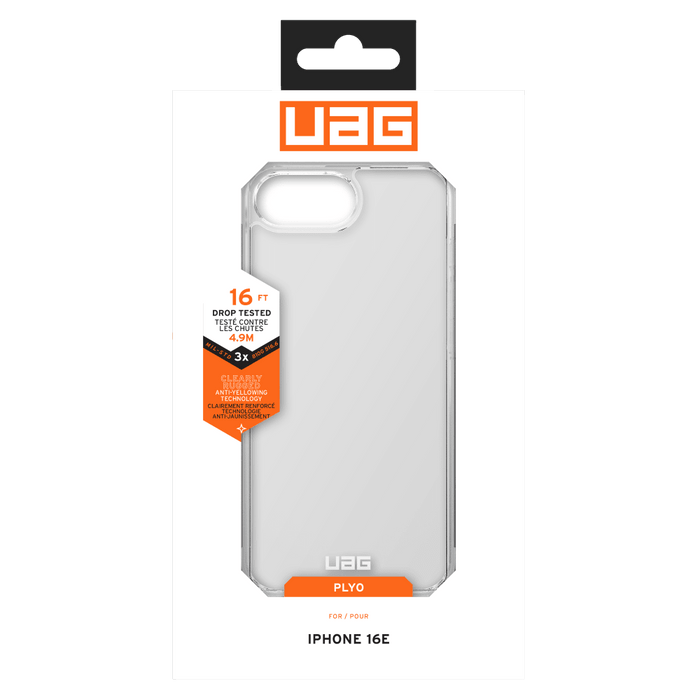 Urban Armor Gear Plyo Case for Apple iPhone 16e Clear
