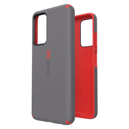 Speck Presidio Impact Hero Case for Samsung Galaxy A03s Moodey Grey and Turbo Red