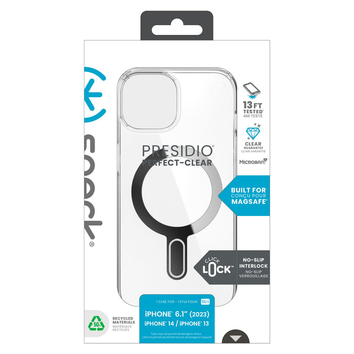 Speck Presidio Perfect Clear MagSafe Case for Apple iPhone 15 / iPhone 14 / iPhone 13 / iPhone 16e Clear