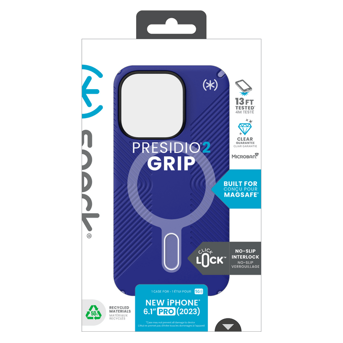 Speck Presidio2 Grip MagSafe Case for Apple iPhone 15 Pro Future Blue