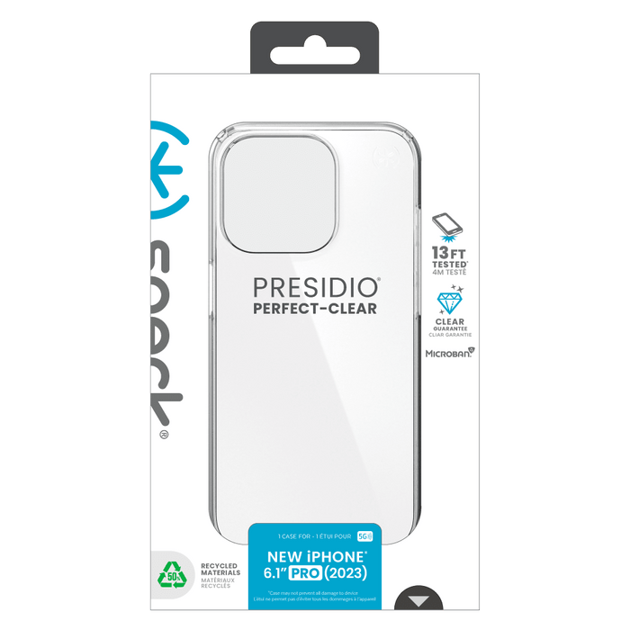 Speck Presidio Perfect Clear Case for Apple iPhone 15 Pro Clear
