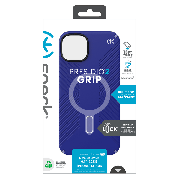 Speck Presidio2 Grip MagSafe Case for Apple iPhone 15 Plus / iPhone 14 Plus Future Blue