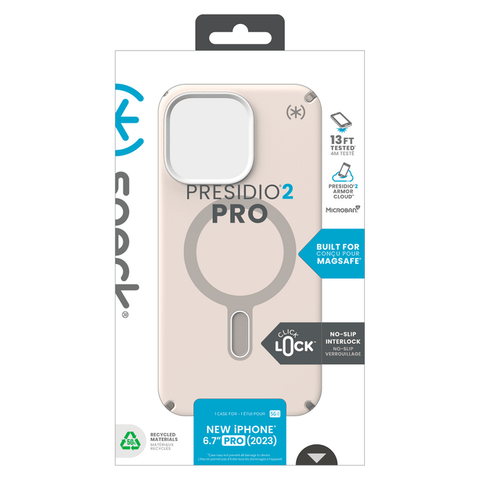 Speck Presidio2 Pro MagSafe Case for Apple iPhone 15 Pro Max Bleached Bone