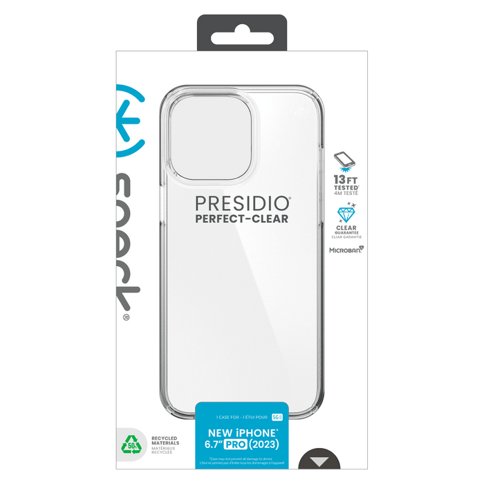 Speck Presidio Perfect Clear Case for Apple iPhone 15 Pro Max Clear