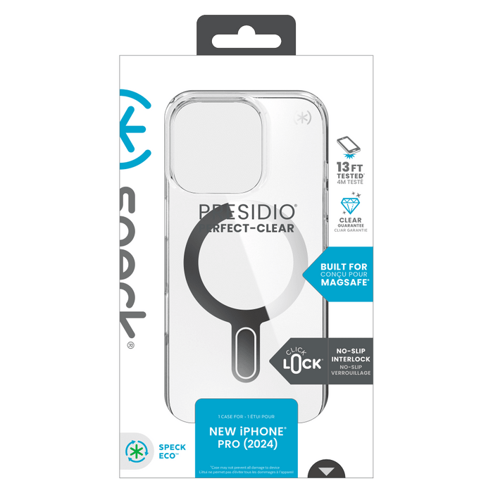 Speck Presidio Perfect Clear Case with ClickLock for Apple IP16PRO Clear