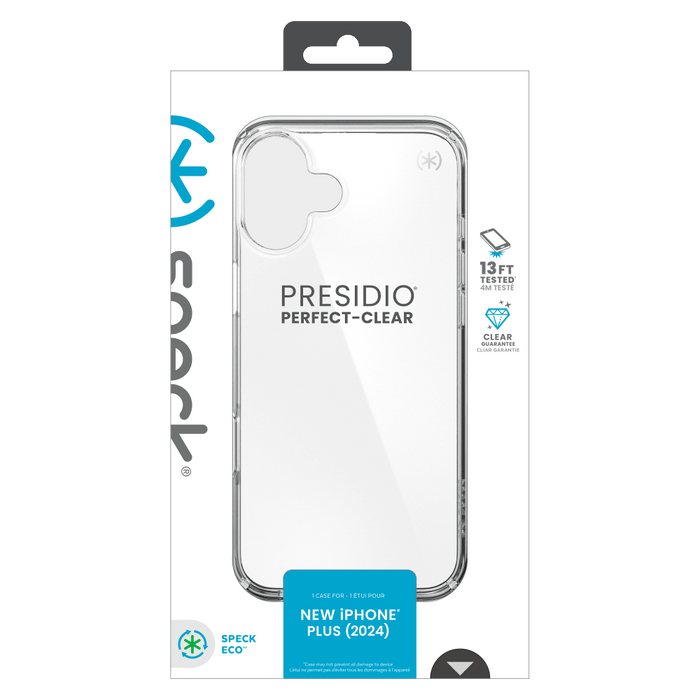 Speck Presidio Perfect Clear Case for Apple iPhone 16 Plus Clear