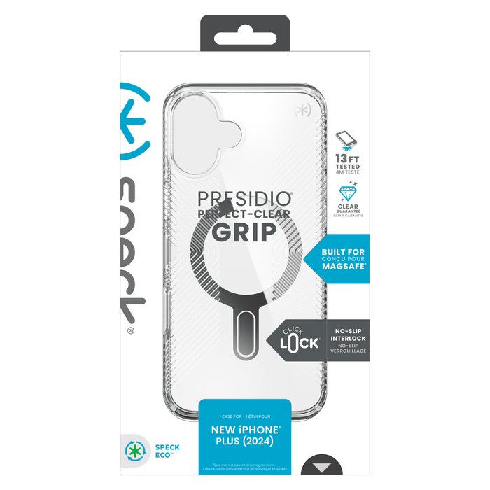 Speck Presidio Perfect Clear Grip Case with ClickLock for Apple iPhone 16 Plus