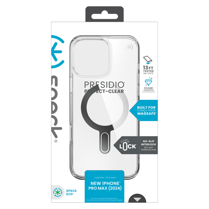 Speck Presidio Perfect Clear Case with ClickLock for Apple IP16PROMAX Clear