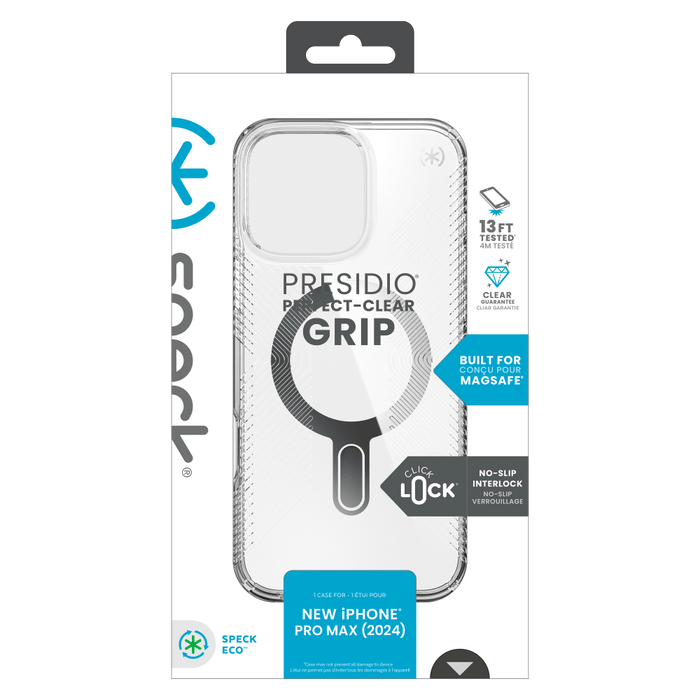 Speck Presidio Perfect Clear Grip Case with ClickLock for Apple iPhone 16 Pro Max