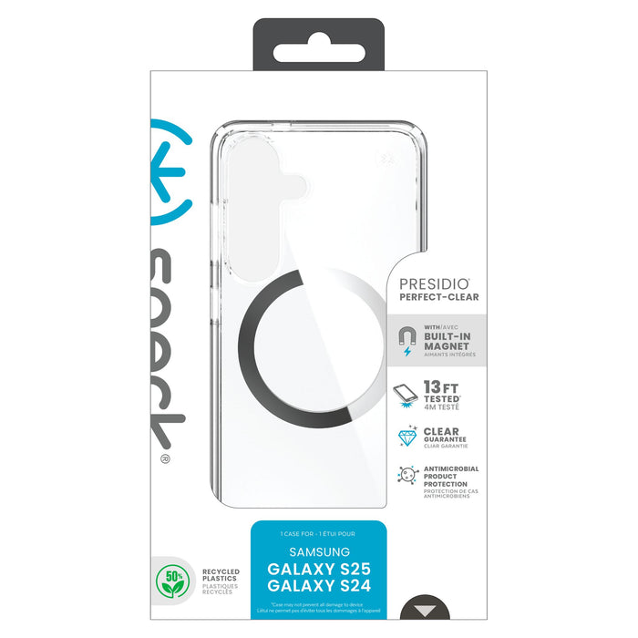 Speck Presidio Perfect Clear Case with Magnet for Samsung Galaxy S25 Clear