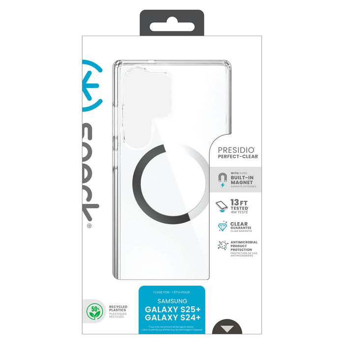 Speck Presidio Perfect Clear Case with Magnet for Samsung Galaxy S25 Ultra Clear