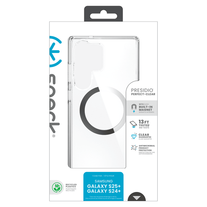 Speck Presidio Perfect Clear Case with Magnet for Samsung Galaxy S25 Ultra Clear
