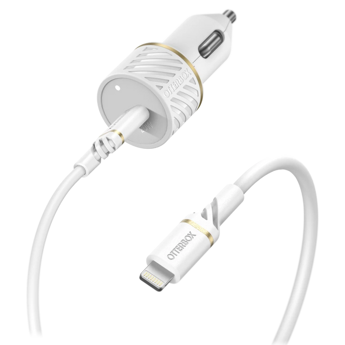 Fast Charge 20W USB C PD Car Charger and USB C to Apple Lightning Cable 1m