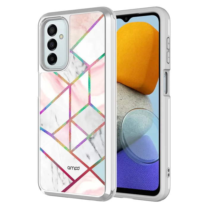 AMPD Electrplate Dual Layer Case for Samsung Galaxy A23 / A23 5G Grey and Marble