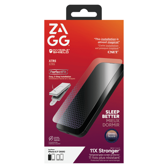 ZAGG Glass XTR5 Screen Protector for Apple iPhone 17 Clear