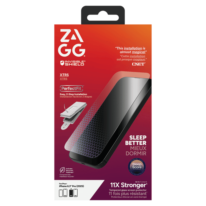 ZAGG Glass XTR5 Screen Protector for Apple iPhone 17 Pro Clear