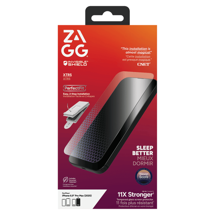 ZAGG Glass XTR5 Screen Protector for Apple iPhone 17 Pro Max Clear