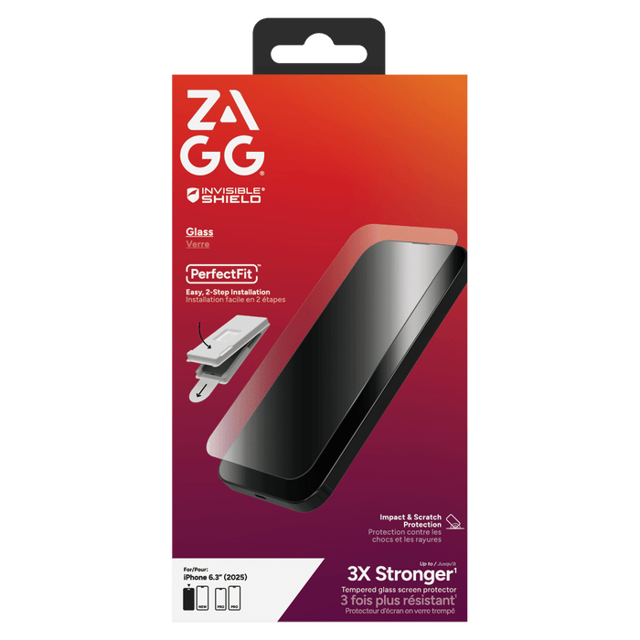 ZAGG Glass Screen Protector for Apple iPhone 17 Clear