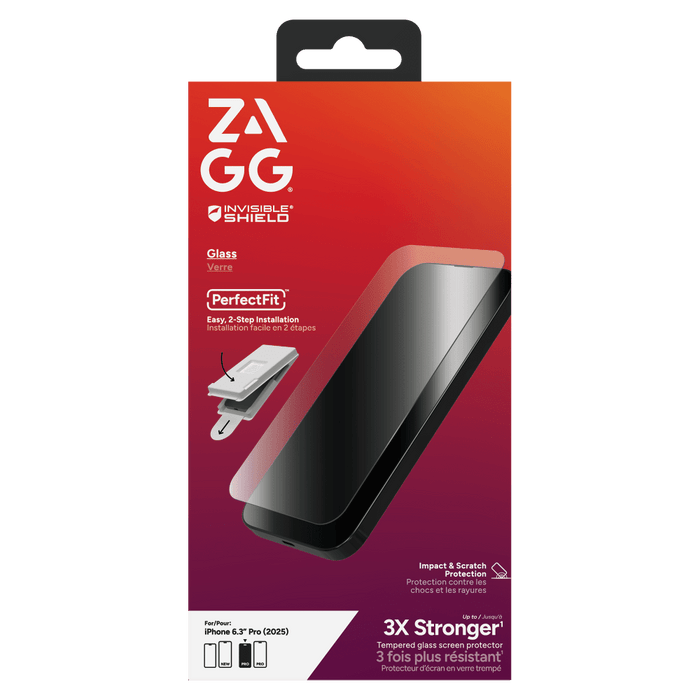 ZAGG Glass Screen Protector for Apple iPhone 17 Pro Clear