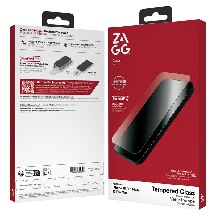 ZAGG Glass Screen Protector for Apple iPhone 18 Pro Max / 17 Pro Max