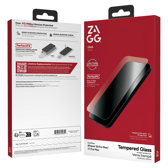 ZAGG Glass Screen Protector for Apple iPhone 18 Pro Max / 17 Pro Max