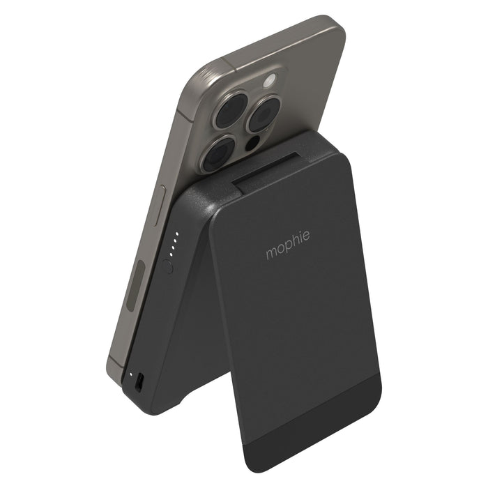 mophie Snap Plus Qi2 Universal Portable Battery with Stand 5,000 mAH Black
