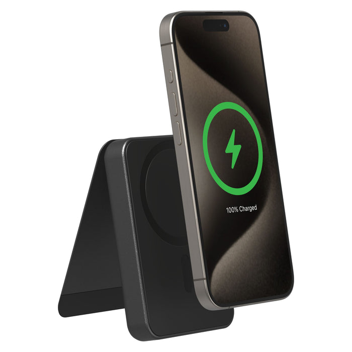 mophie Snap Plus Qi2 Universal Portable Battery with Stand 5,000 mAH Black
