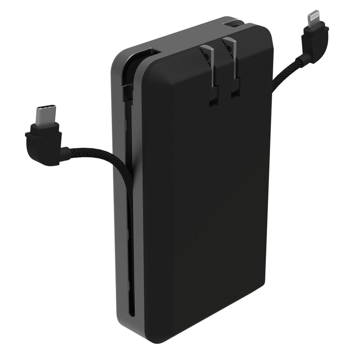mophie Powerstation Plus Ultra 2024 10K Power Bank with Integrated Cables and AC Plug