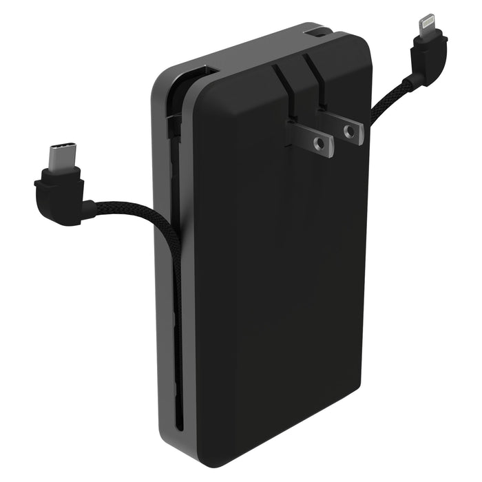 mophie Powerstation Plus Ultra 2024 10K Power Bank with Integrated Cables and AC Plug