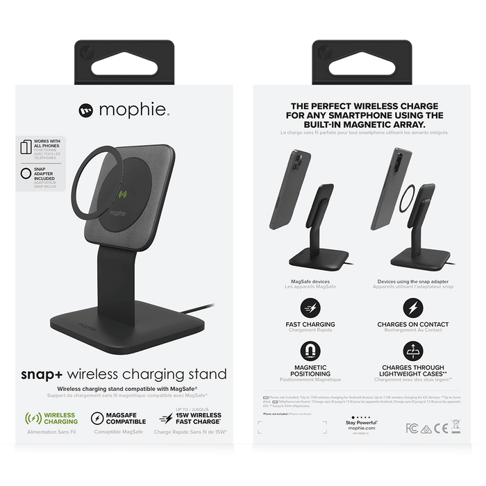 mophie Snap Plus MagSafe Wireless Charging Stand 15W Black