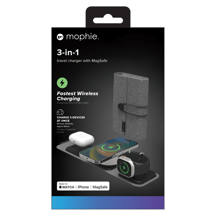 mophie 3 in 1 MagSafe Wireless Charger Black