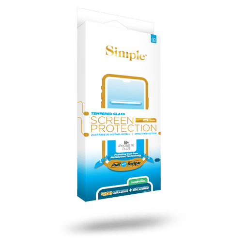 Simple $200 Guided Tempered Glass Screen Protector for Apple iPhone 16 Plus / iPhone 15 Plus